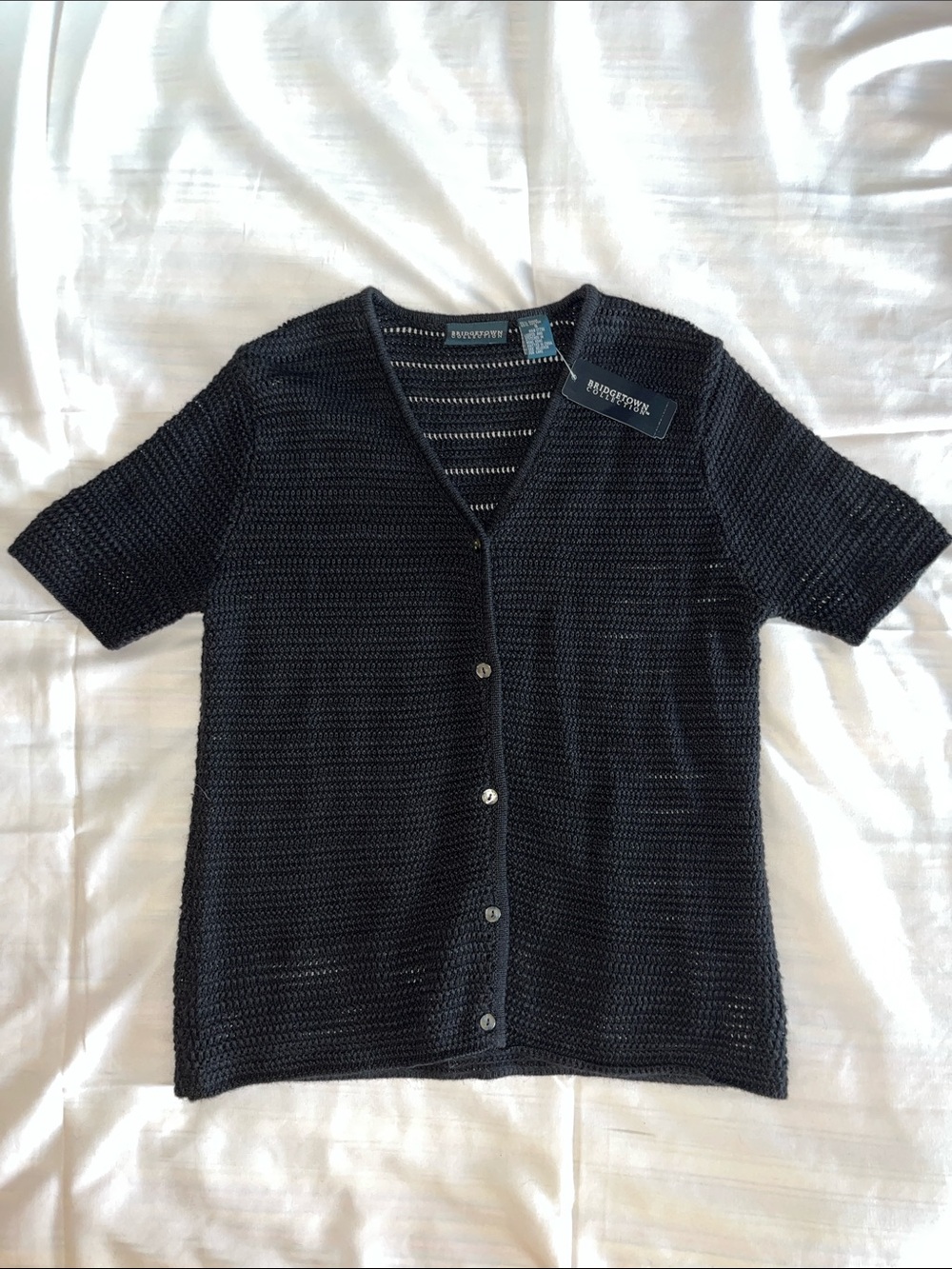 Bridgetown Women’s‎ Black Short-Sleeve Open Knit Cardigan S
